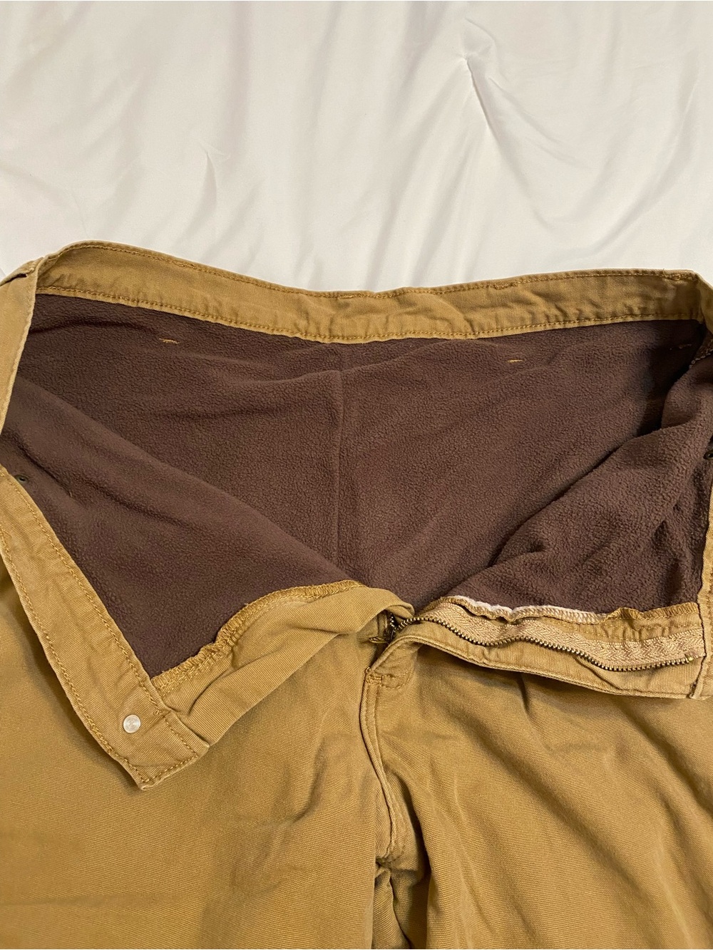 Wrangler Fleece Lined Men's Work-Style Pants in Brown - Casual Straight Fit - Picture 7 of 7